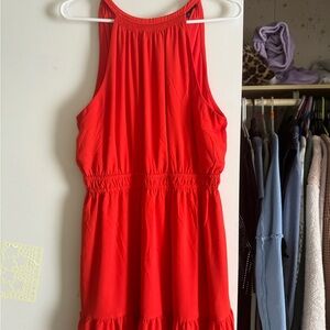 Vibrant Red Sleeveless Dress